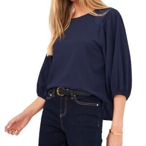 Vince Camuto Puff Sleeve Knit Top in Blue, Size S​​​​